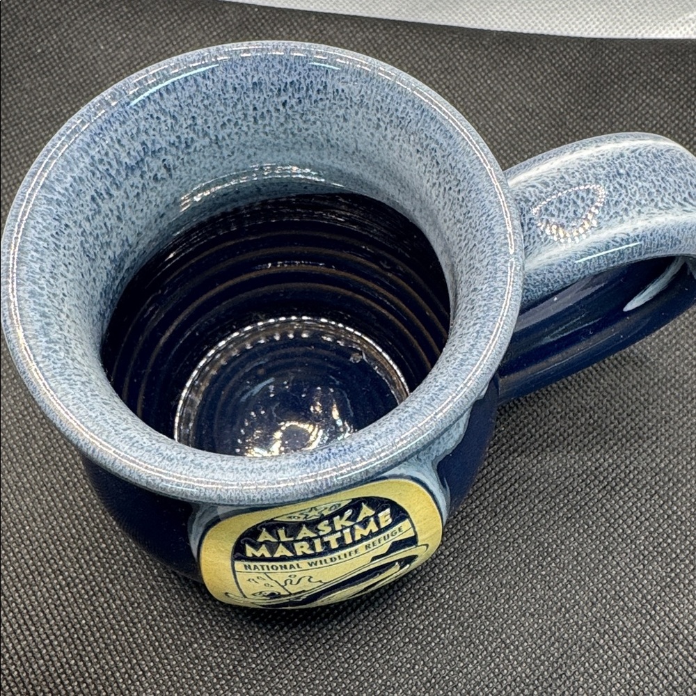 Deneen Pottery: Alaska Maritime Navy Blue Ceramic Mug - Picture 8 of 9